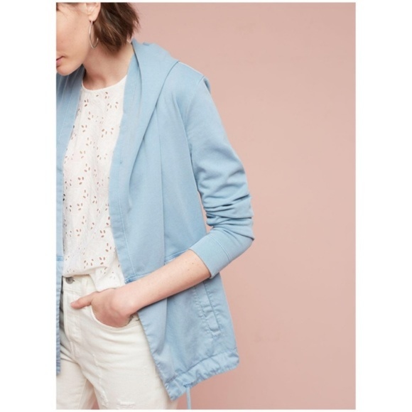 Anthropologie Tops - Anthropologie Woven Anorak Hoodie in Sky Blue